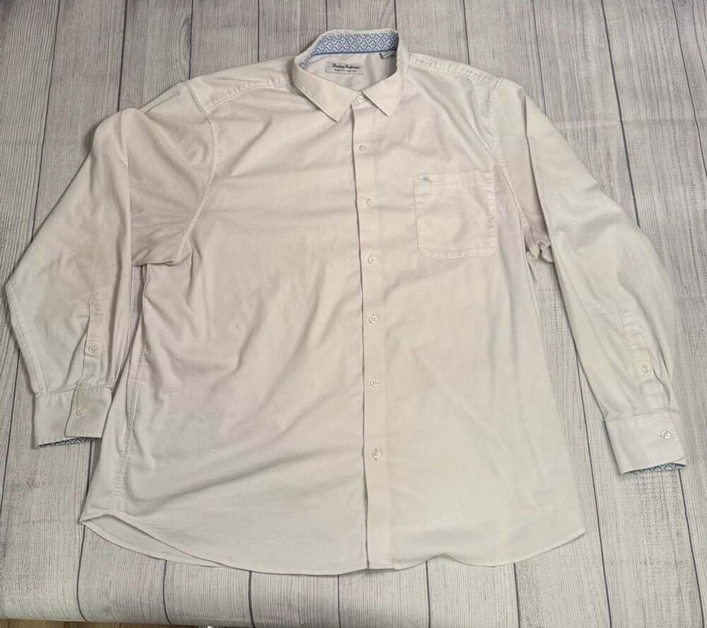 Tommy Bahama Sarasota Stretch Shirt Size XXL Geometric Print Long Sleeve